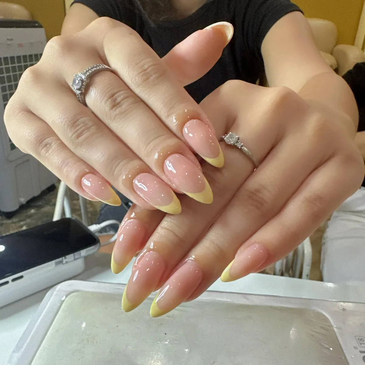 Emerald Marble & Gold Leaf - LENA Nails Da Nang