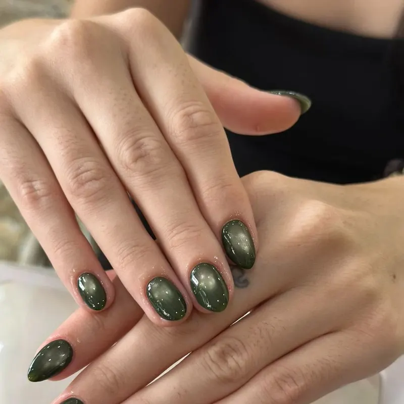 Emerald Marble & Gold Leaf - Da Nang Nail Art