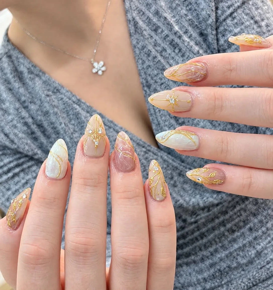 Sunset Coral Peach Glaze - LENA Nails Da Nang